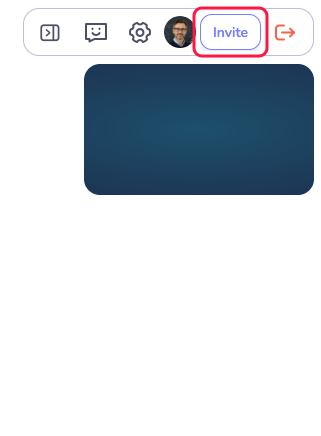 the "Invite" button in the top-right of the lesson room, with the "Link copied" confirmation toast